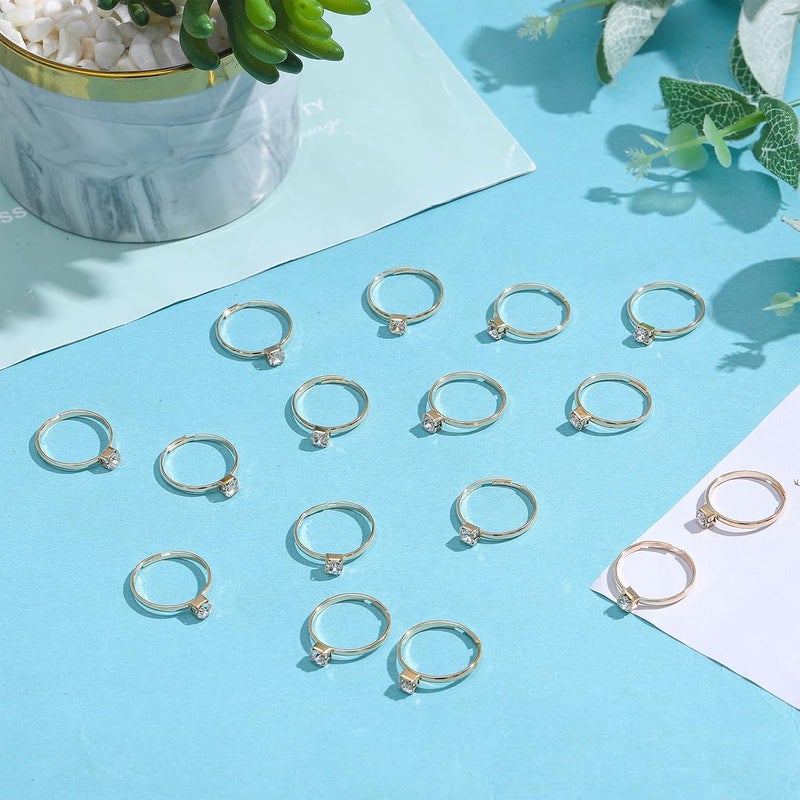 NEWITIN 120 Pieces Fake Rings Diamond Engagement Rings Silver Ring for Bridal Shower Party Game Wedding Table Decorations - Image 4